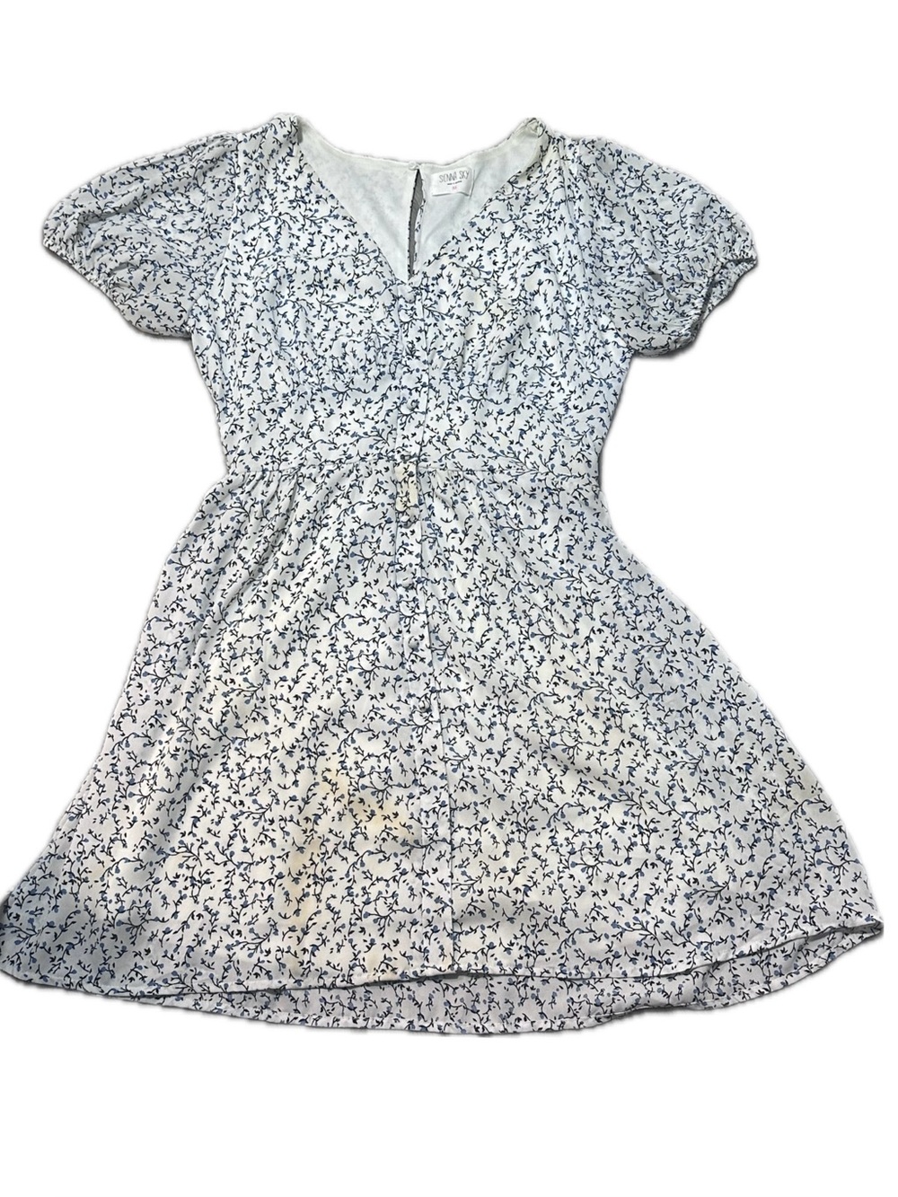 Sienna Sky Floral Puff Sleeve Mini Dress - Size Medium (M)